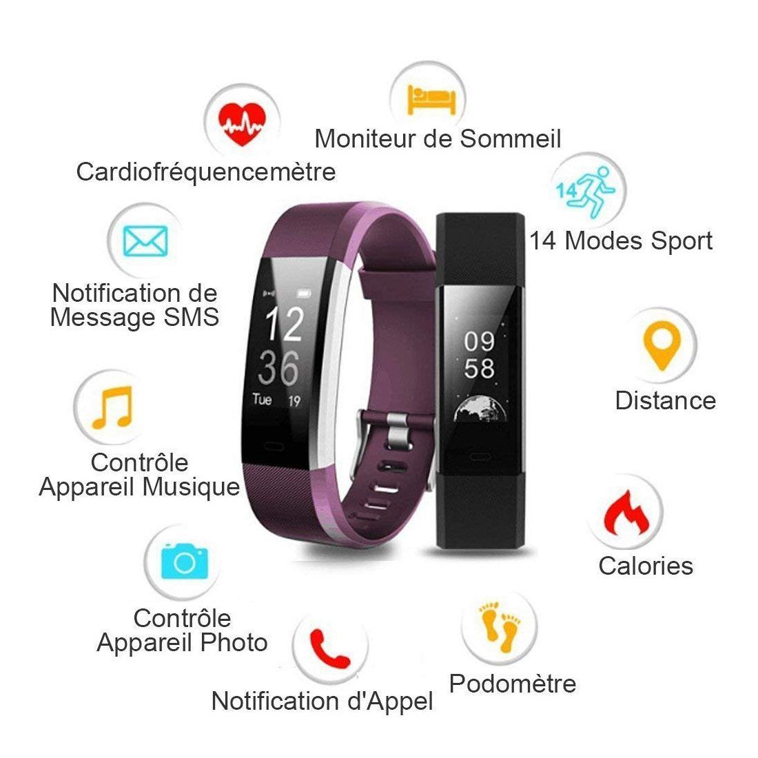 Willful Montre Connect e Smartwatch Podom tre Bracelet Connect